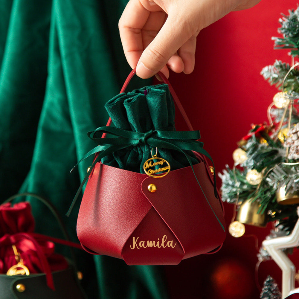 Personalized Name Leather Bag Christmas Gifts  | KKBag03