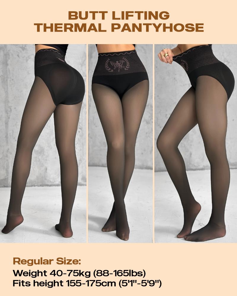 Transparent Butt Lifting Tight Fleece Lined Thick High Waist Elasticity Thermal Pantyhose Warm Leggings