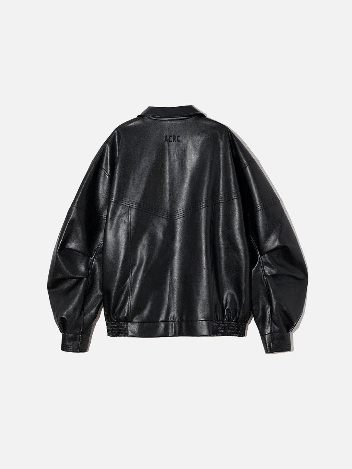 City Of Love Zip Up Ruched Leather Jacket