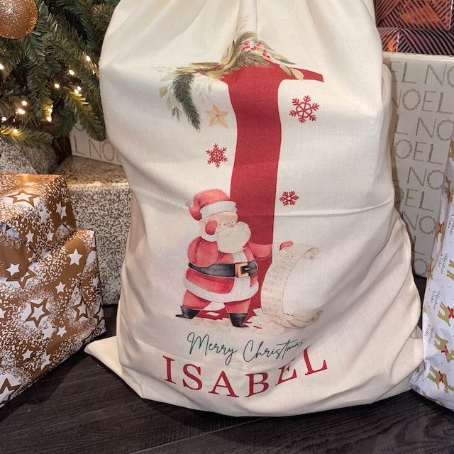 Personalized Name & Initial Christmas Gift Sack | KKDec03