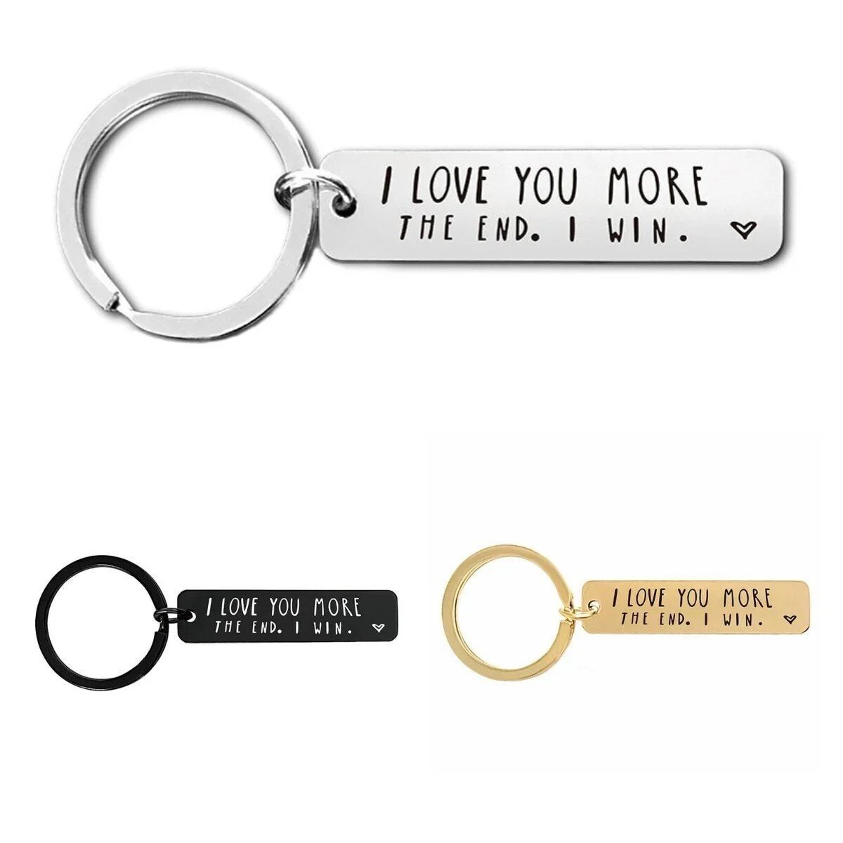 "I Love You More The End I Win"Funny Birthday Keychain-- A personalised gift for him/her