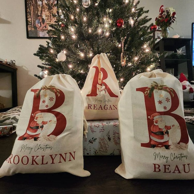 Personalized Name & Initial Christmas Gift Sack | KKDec03