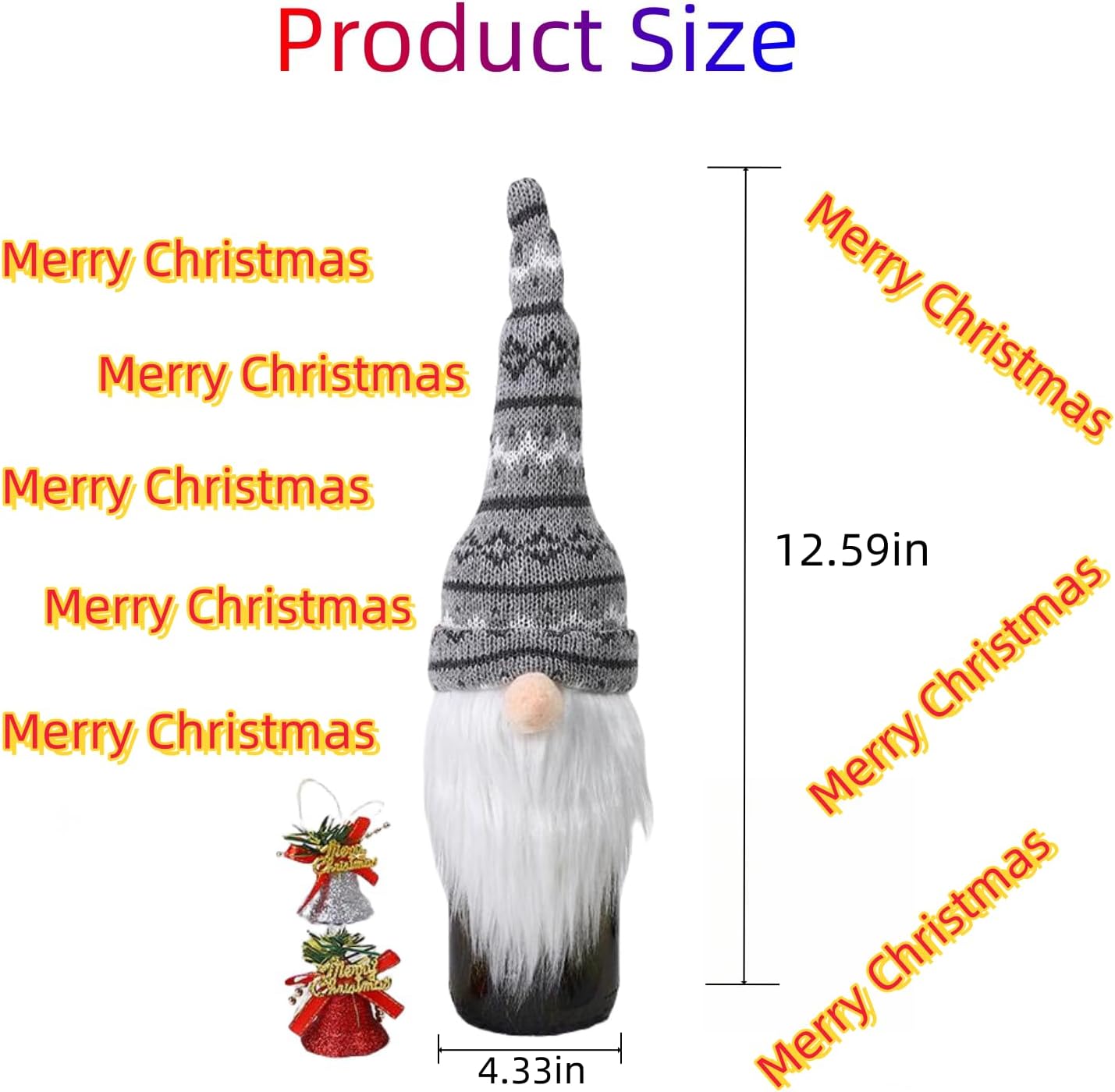 2Pack Christmas Wine Bottle Cover with Creative Knitted Santa Claus and Snowman,for Holiday Party Decoration and Table Decoration