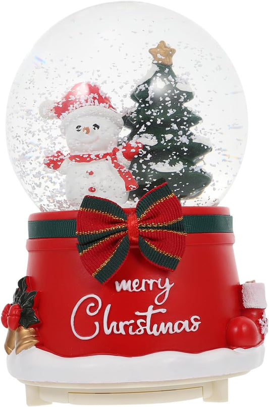 Zerodeko 1 Pc Bola De Cristal Bolas De Melodías Navideñas Adorno De Escritorio De Navidad Telón De Fondo Cuadrado Rosa Divertido Regalo De Navidad Rojo Resina Rotar Delicado Bola Brillante