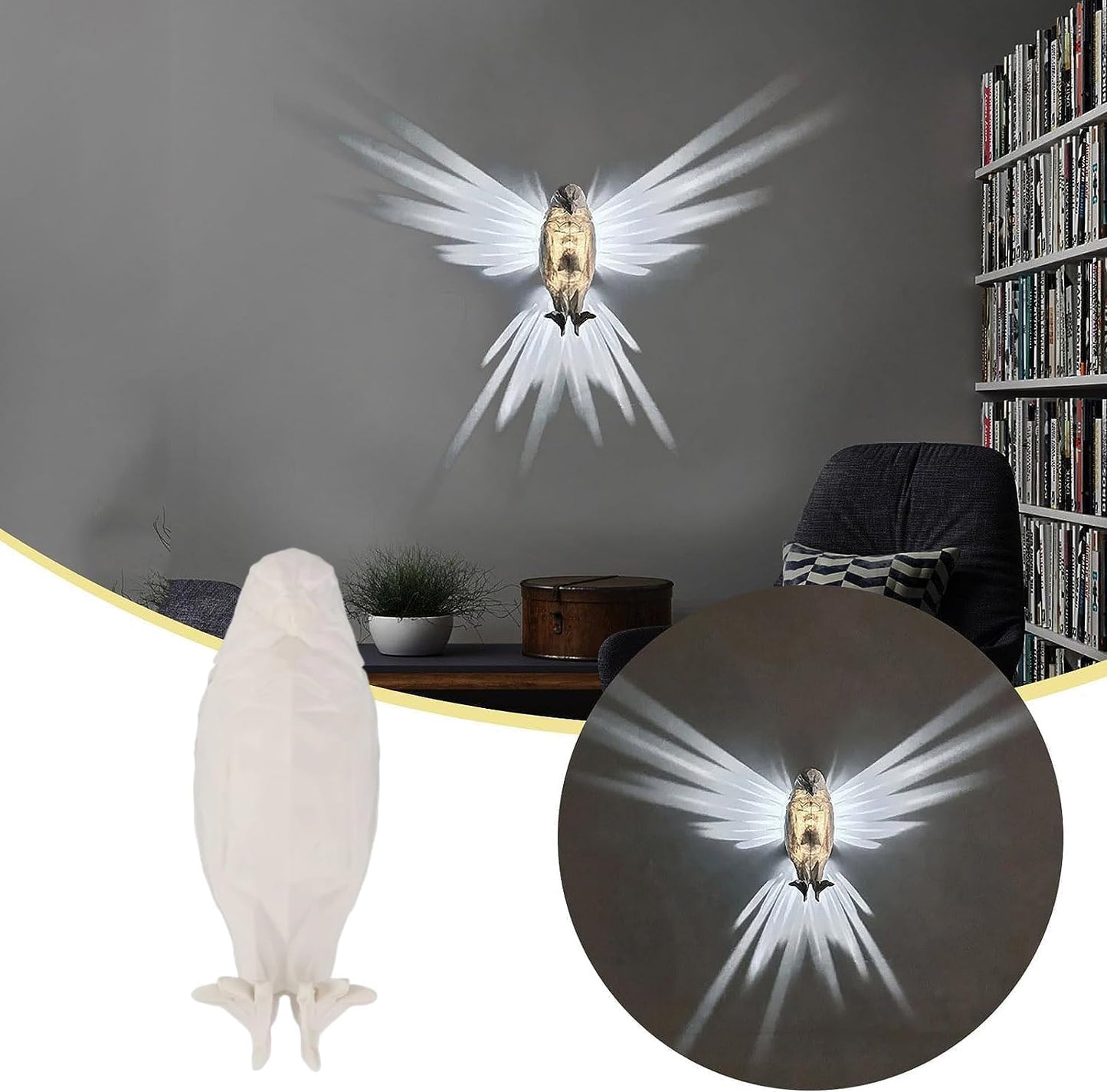 3D Animals LED Wall Light - Night Owl Wall Light Bald Eagle Wall Light Lion Wall Light - Owl Night Lights Plug into Wall, Wall Lamp for Stairway, Hallway, Kitchen (Bald Eagle), AKA-00123