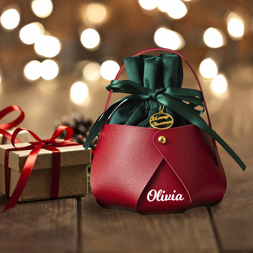 Personalized Name Leather Bag Christmas Gifts  | KKBag03