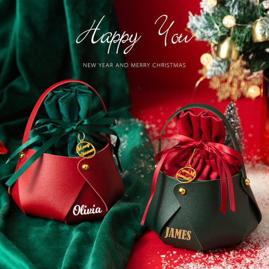 Personalized Name Leather Bag Christmas Gifts  | KKBag03