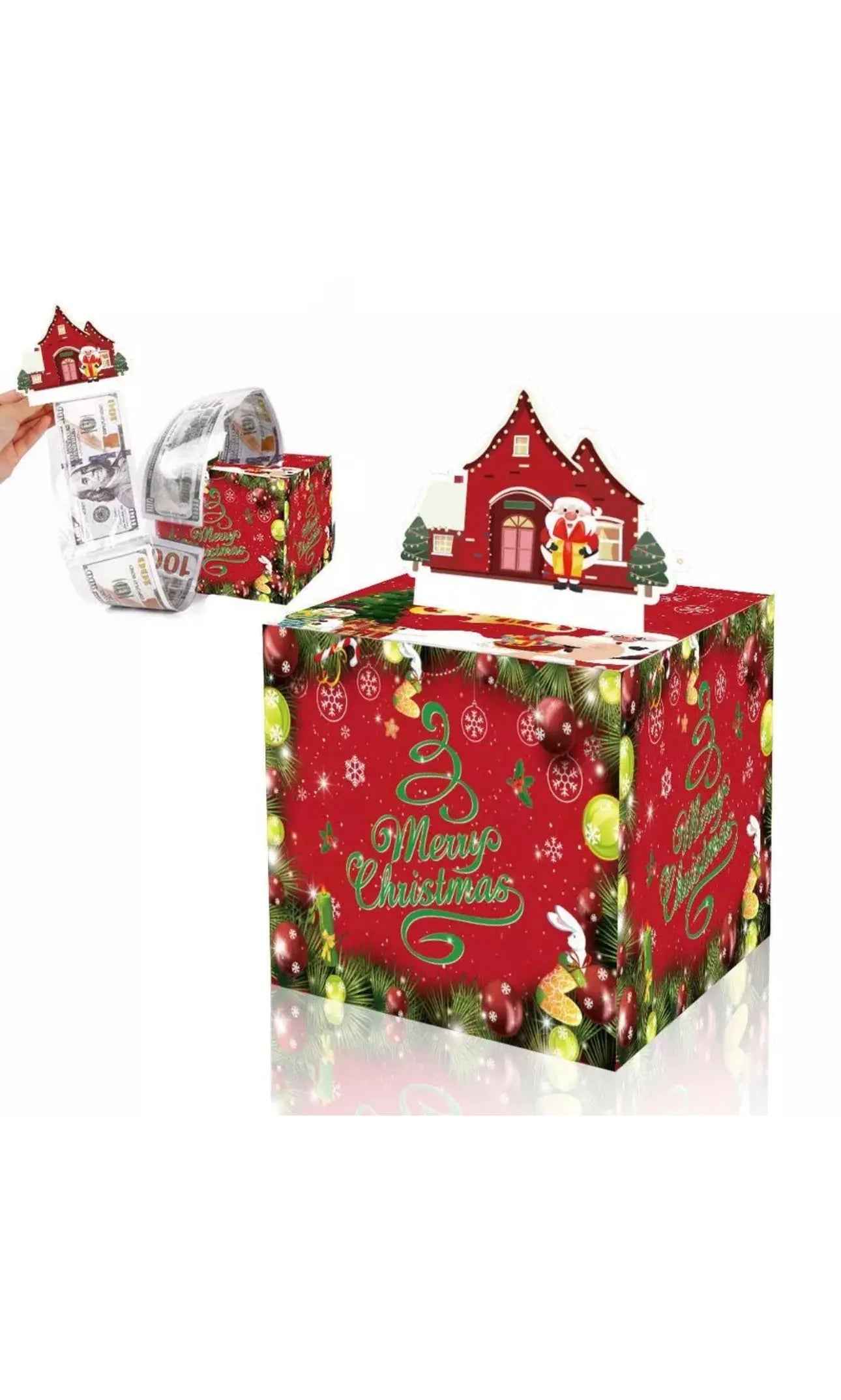 Christmas celebration pop up pull out money 3D card