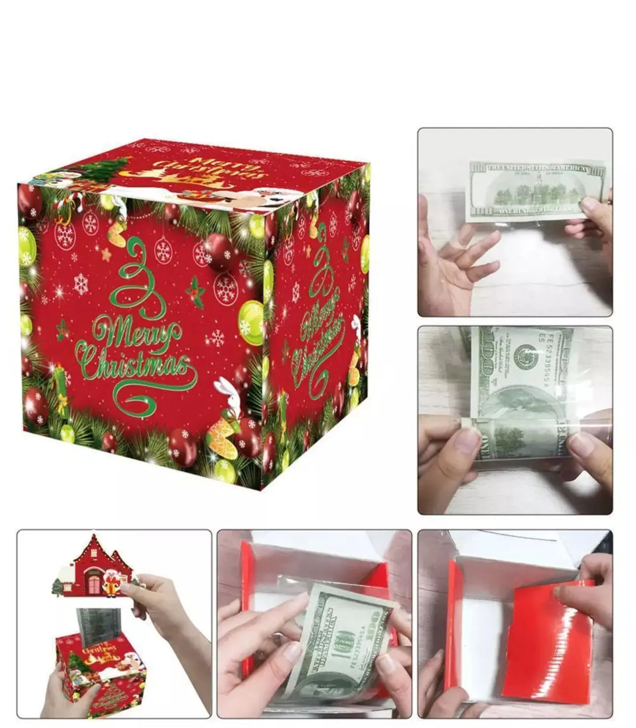 Christmas celebration pop up pull out money 3D card