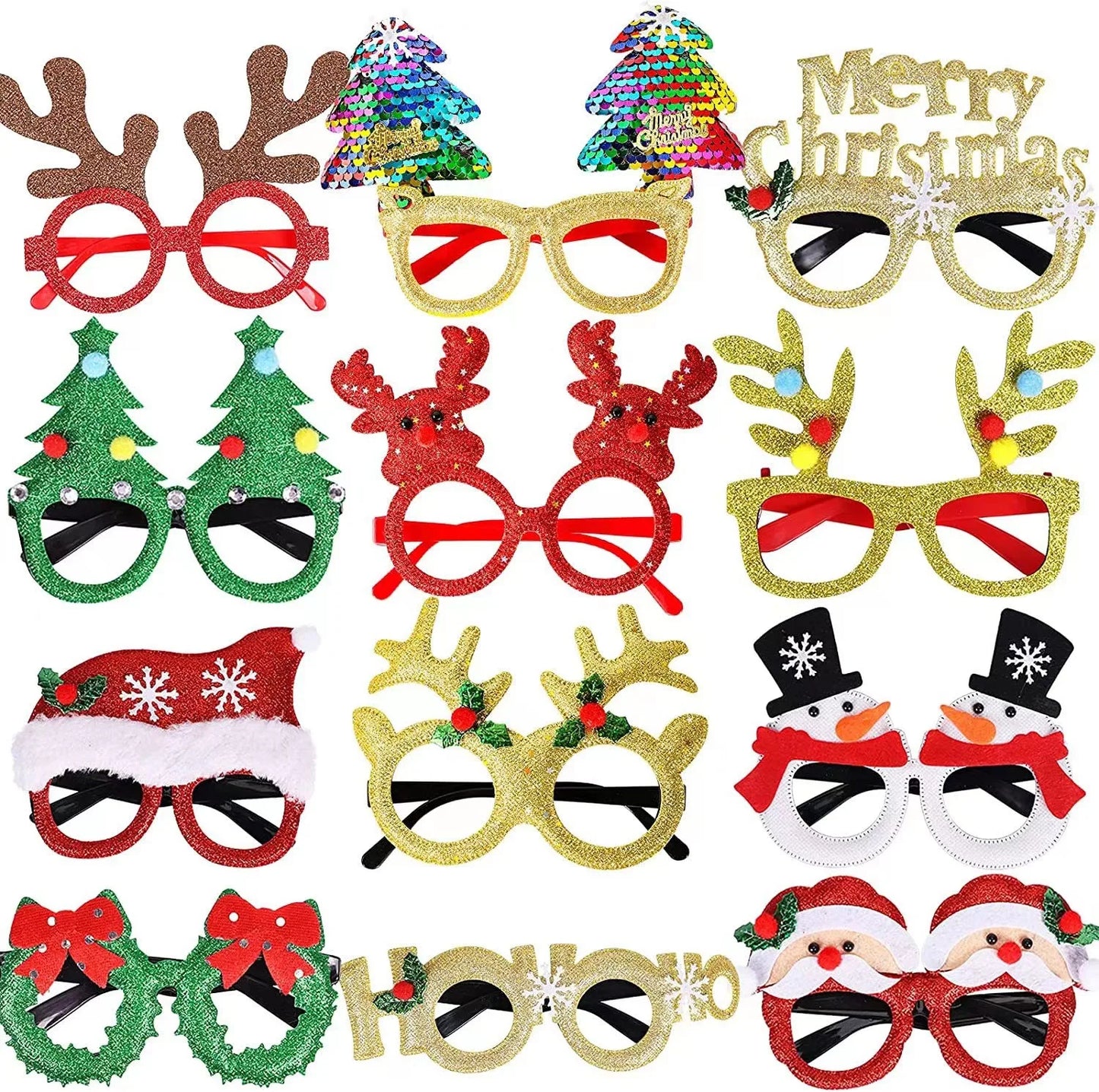 New Christmas Headband Frames Glasses Santa Claus Glasses For Halloween Valentine's Day Christmas Party Decorations