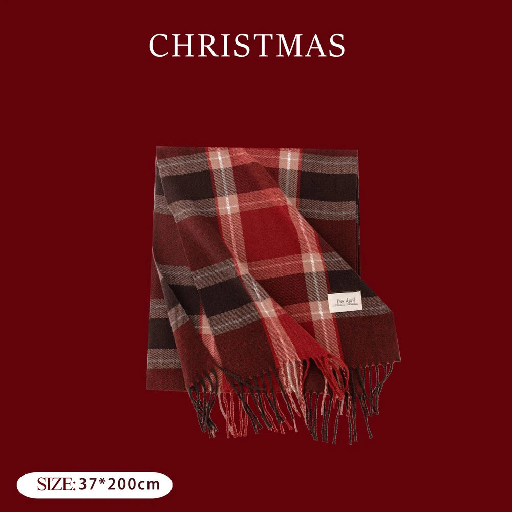 Custom Check Scarves Tassel Long Shawls Winter Imitation Cashmere Scarf Other Scarves for Men