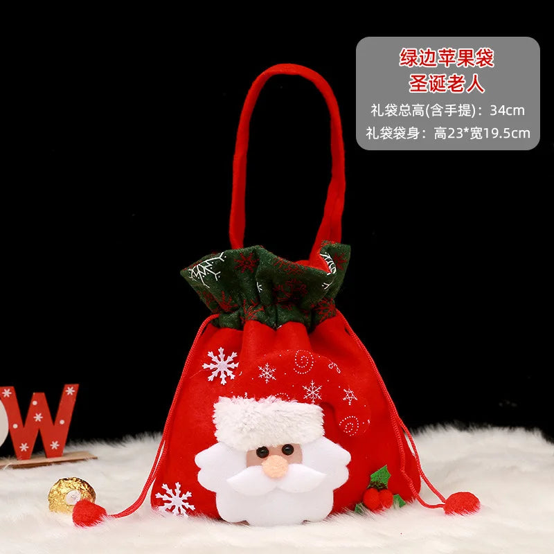 BuPao Cheapest price Christmas Gift Bag Christmas Eve Candy Bag Handbag Christmas Eve Apple Fruit Bag