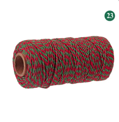 OKAY Small Order Accept 2 MM  Red and White Cotton Twine, multi colored cotton twine