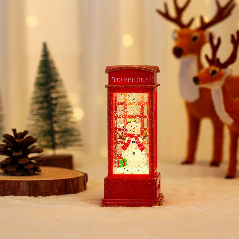 Hadiah natal manusia salju Elk Santa Claus ornamen kecil lampu Natal persediaan dekorasi Natal lampu malam