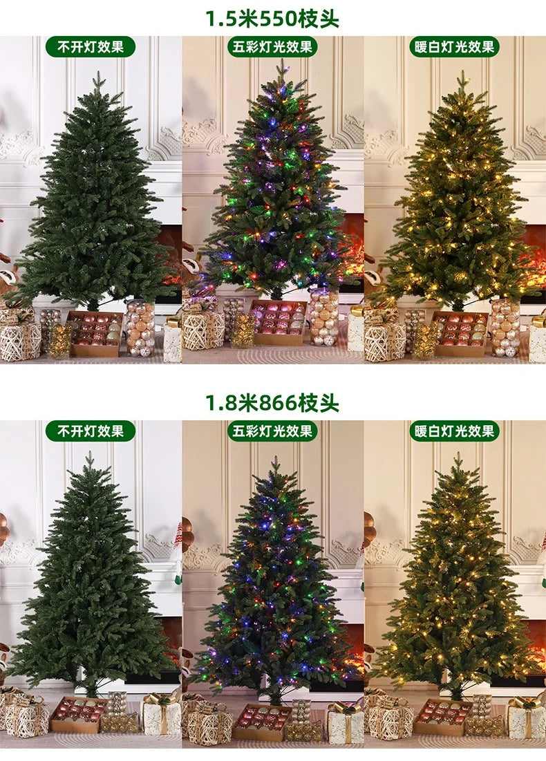 Pe Hybrid Encryption With Lights Two-Color Christmas Tree Spot Indoor Outdoor Scene Decorated Tree For Christmas