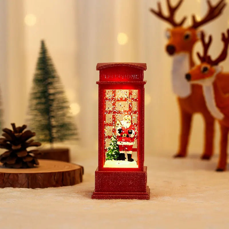 Hadiah natal manusia salju Elk Santa Claus ornamen kecil lampu Natal persediaan dekorasi Natal lampu malam