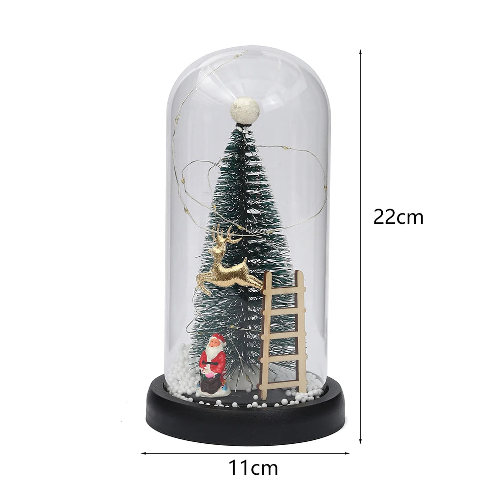 Christmas Gift Christmas Tree Santa Claus Snowflake Glass Dome with LED Lights