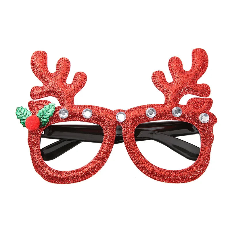 New Christmas Headband Frames Glasses Santa Claus Glasses For Halloween Valentine's Day Christmas Party Decorations