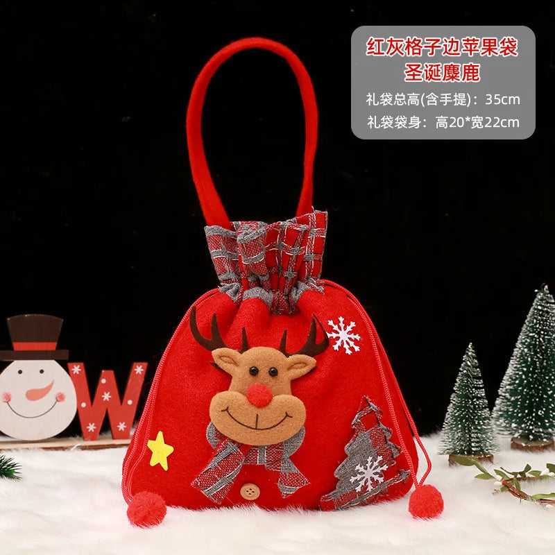 BuPao Cheapest price Christmas Gift Bag Christmas Eve Candy Bag Handbag Christmas Eve Apple Fruit Bag