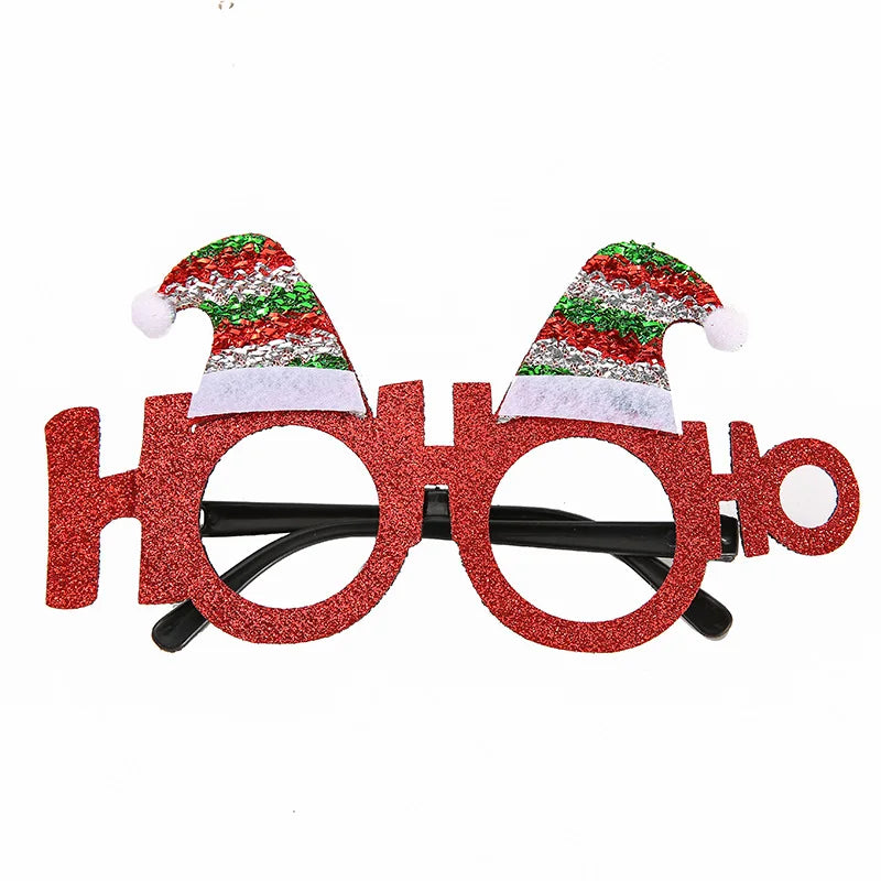 New Christmas Headband Frames Glasses Santa Claus Glasses For Halloween Valentine's Day Christmas Party Decorations