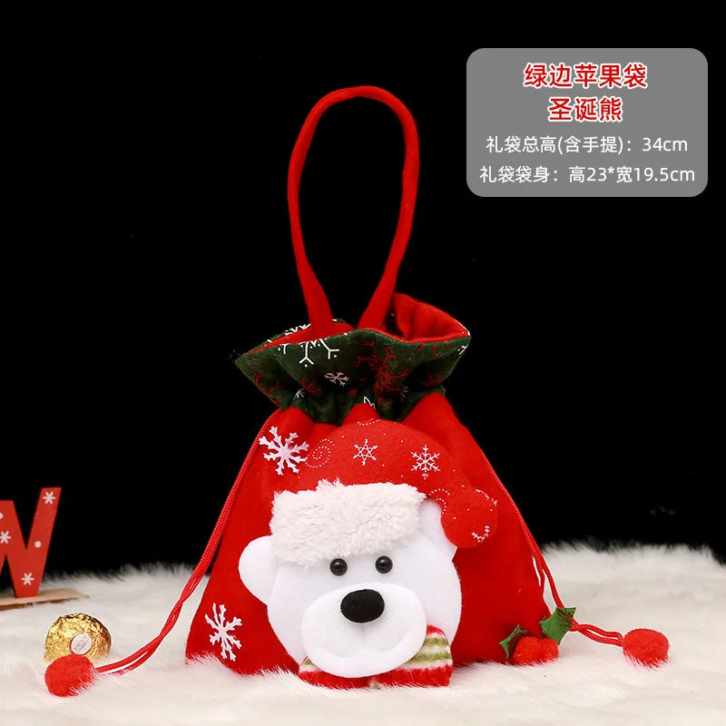 BuPao Cheapest price Christmas Gift Bag Christmas Eve Candy Bag Handbag Christmas Eve Apple Fruit Bag