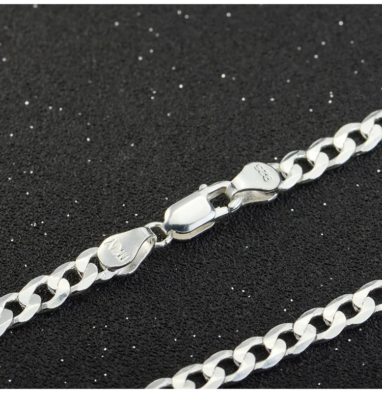 Hip Hop Jewelry 925 Sterling Silver Adjustable Men Cuban Link Chain Bracelet