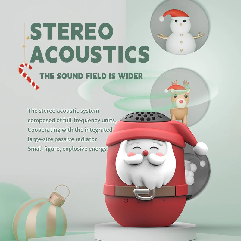 2024 Cross-border cute mini portable Father Chrit mas speakers for Christmas gifts