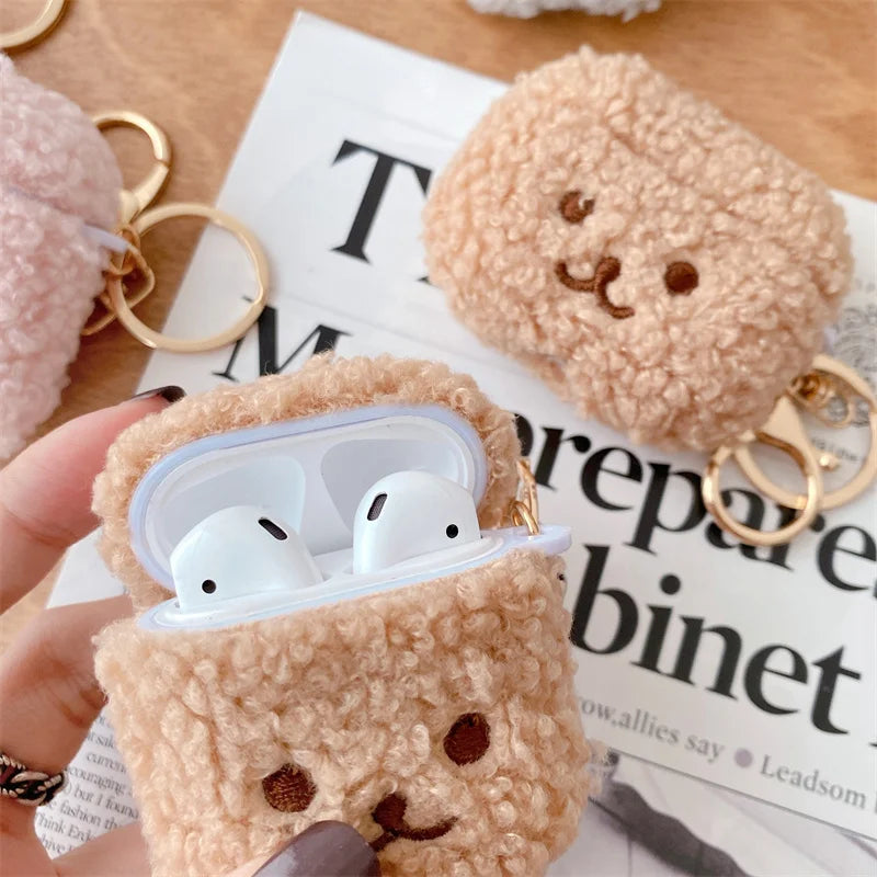 Cute Fluffy Bear Earphone Case For Apple Airpods 3 2 1 Cover Lovely Headphones Fur Cases For Airpods Pro Cartoon Charging Box