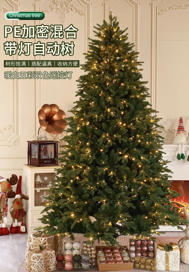 Pe Hybrid Encryption With Lights Two-Color Christmas Tree Spot Indoor Outdoor Scene Decorated Tree For Christmas