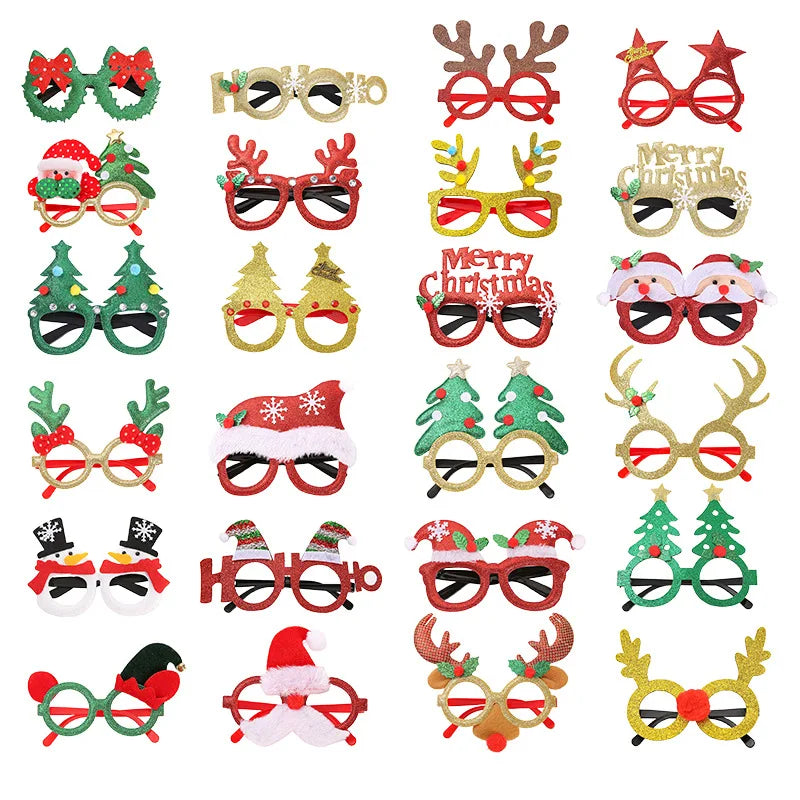 New Christmas Headband Frames Glasses Santa Claus Glasses For Halloween Valentine's Day Christmas Party Decorations