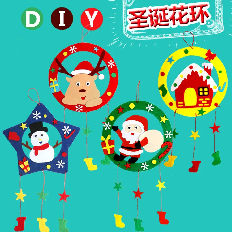 DIY handmade Nonwoven garland hanging decoration kindergarten DIY handmade materials package children's Christmas gifts