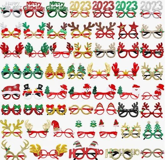 New Christmas Headband Frames Glasses Santa Claus Glasses For Halloween Valentine's Day Christmas Party Decorations