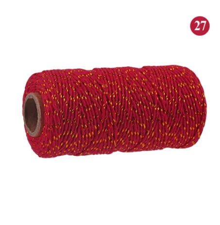 OKAY Small Order Accept 2 MM  Red and White Cotton Twine, multi colored cotton twine