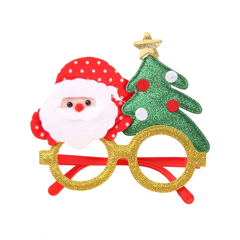 New Christmas Headband Frames Glasses Santa Claus Glasses For Halloween Valentine's Day Christmas Party Decorations