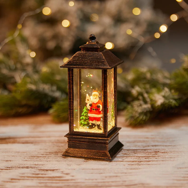 Hadiah natal manusia salju Elk Santa Claus ornamen kecil lampu Natal persediaan dekorasi Natal lampu malam