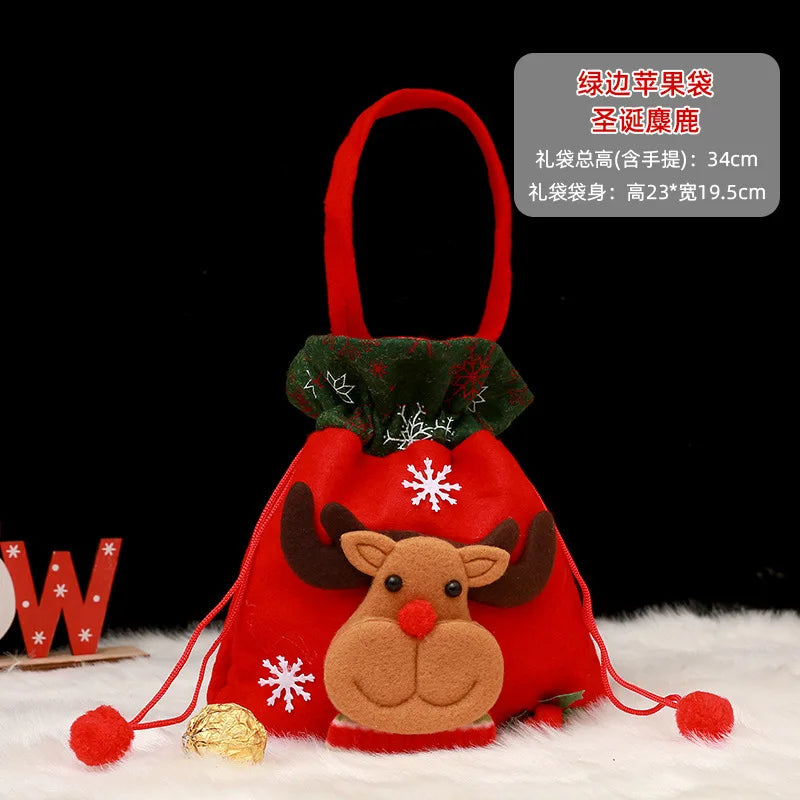 BuPao Cheapest price Christmas Gift Bag Christmas Eve Candy Bag Handbag Christmas Eve Apple Fruit Bag