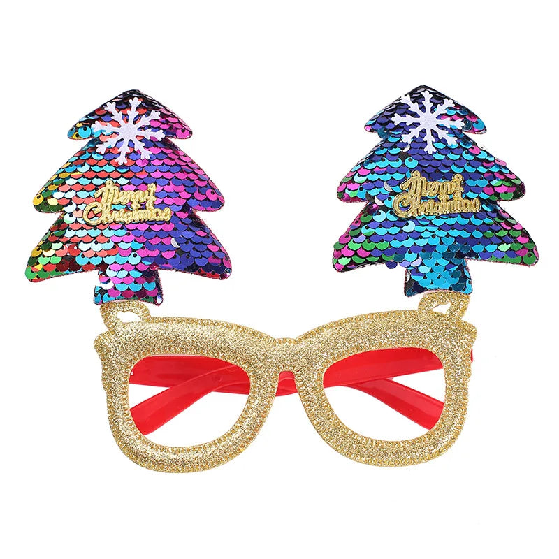 New Christmas Headband Frames Glasses Santa Claus Glasses For Halloween Valentine's Day Christmas Party Decorations