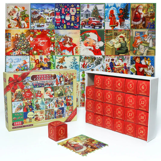 Advent calendar packaging 1008pcs cardboard jigsaw puzzle toys for adults for christmas