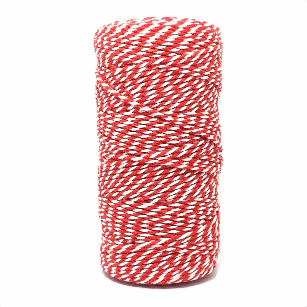 OKAY Small Order Accept 2 MM  Red and White Cotton Twine, multi colored cotton twine