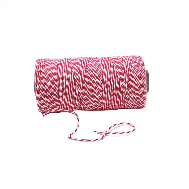 OKAY Small Order Accept 2 MM  Red and White Cotton Twine, multi colored cotton twine