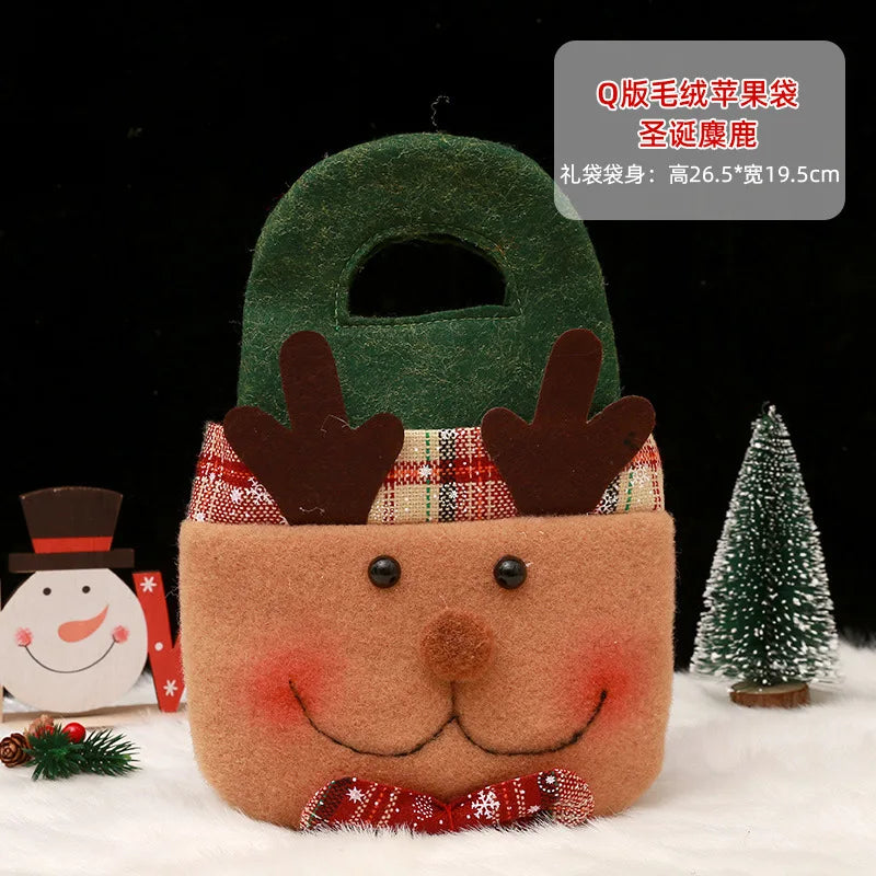 BuPao Cheapest price Christmas Gift Bag Christmas Eve Candy Bag Handbag Christmas Eve Apple Fruit Bag