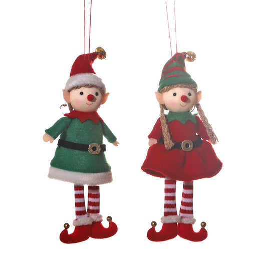 Christmas Kids Gifts Cute Boy Girl Elf Pendant Elves Stuffed Plush Dolls Hanging Ornaments