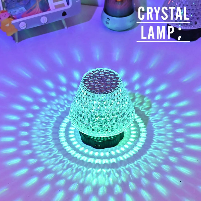 Portable Acrylic Crystal Table Lamp Diamonds Desk Lamp Night Light For Restaurant Bar Bedside Decor