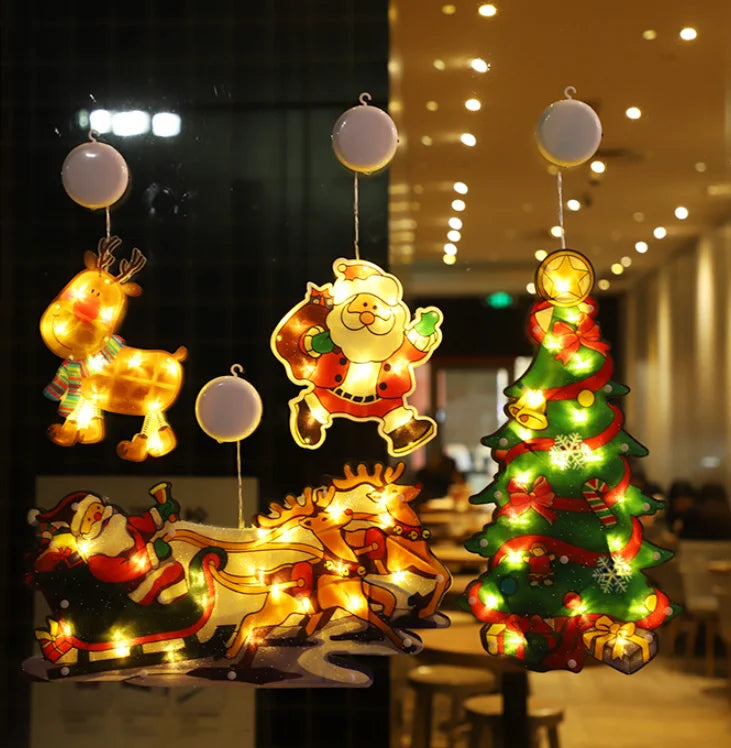 warm white color  Christmas Led String Lights Christmas Suction Cup Lights with Battery For christmas ornaments