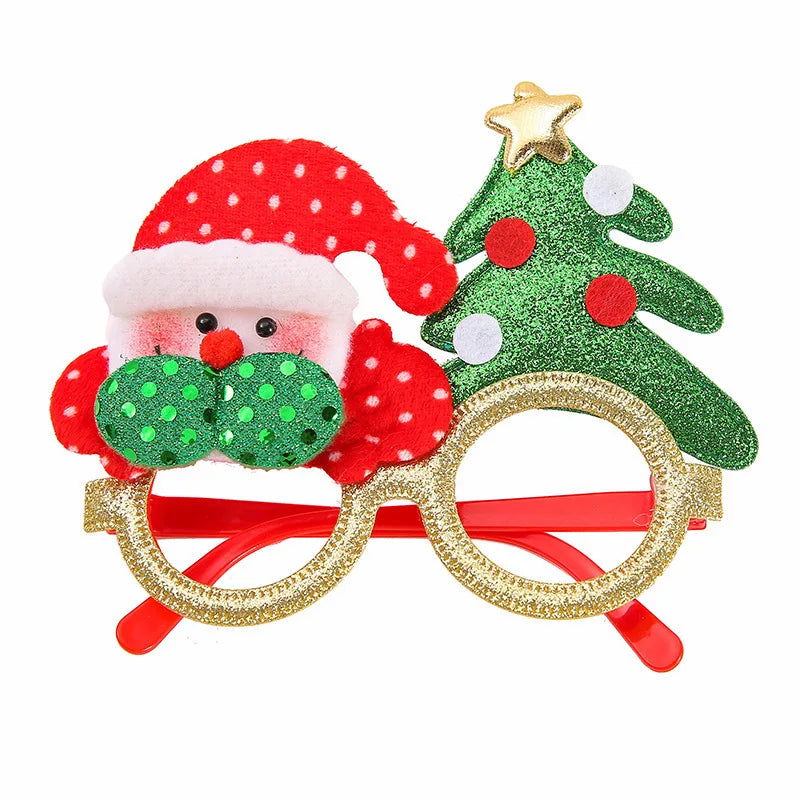 New Christmas Headband Frames Glasses Santa Claus Glasses For Halloween Valentine's Day Christmas Party Decorations