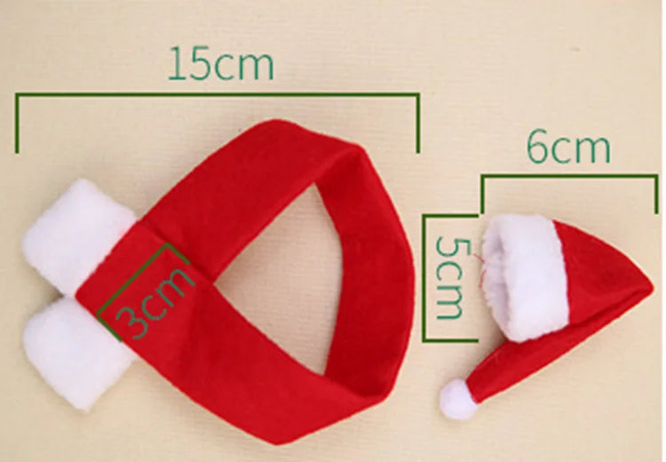 Wine Bottle Scarf Mini Santa Christmas Hat for Decoration Gift Giving