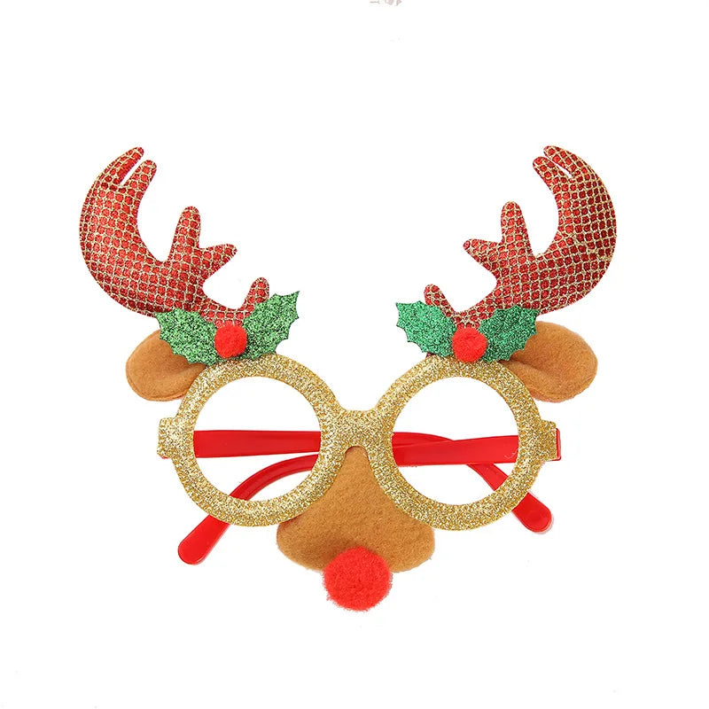 New Christmas Headband Frames Glasses Santa Claus Glasses For Halloween Valentine's Day Christmas Party Decorations