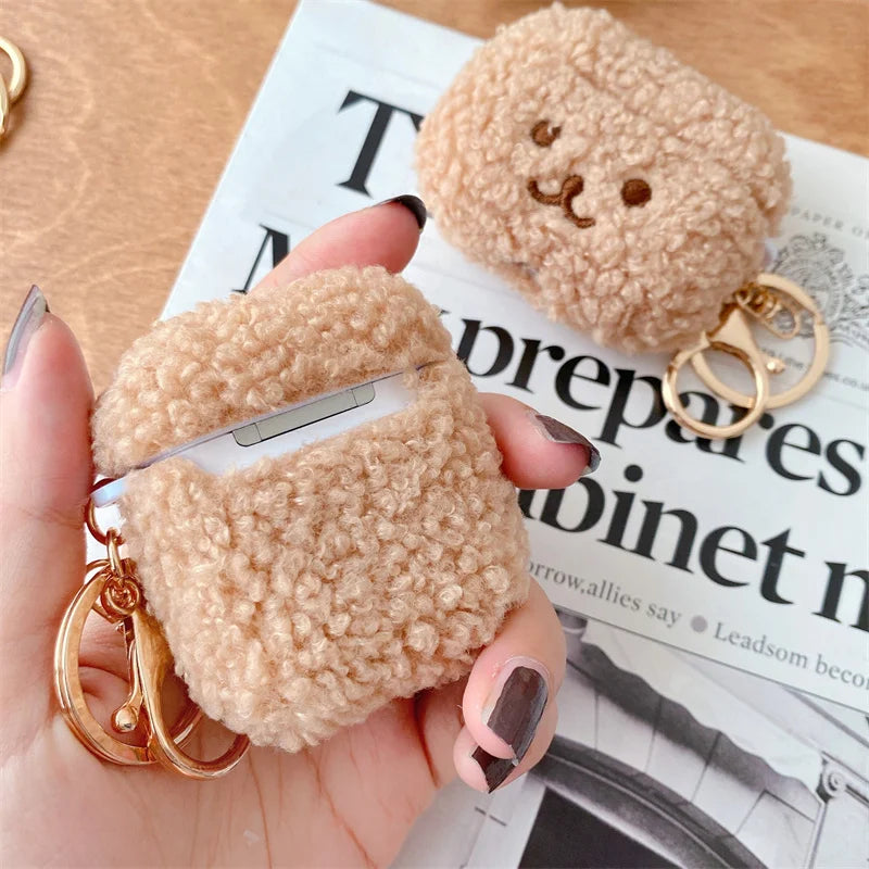 Cute Fluffy Bear Earphone Case For Apple Airpods 3 2 1 Cover Lovely Headphones Fur Cases For Airpods Pro Cartoon Charging Box