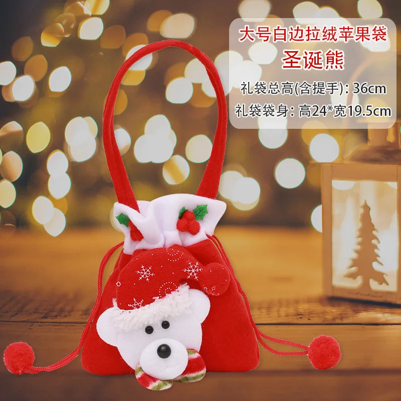 BuPao Cheapest price Christmas Gift Bag Christmas Eve Candy Bag Handbag Christmas Eve Apple Fruit Bag