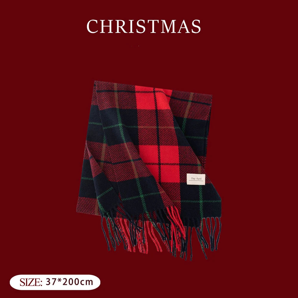 Custom Check Scarves Tassel Long Shawls Winter Imitation Cashmere Scarf Other Scarves for Men